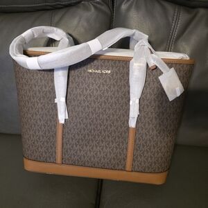 Michael Kors Brown and Tan Shoulder Bag